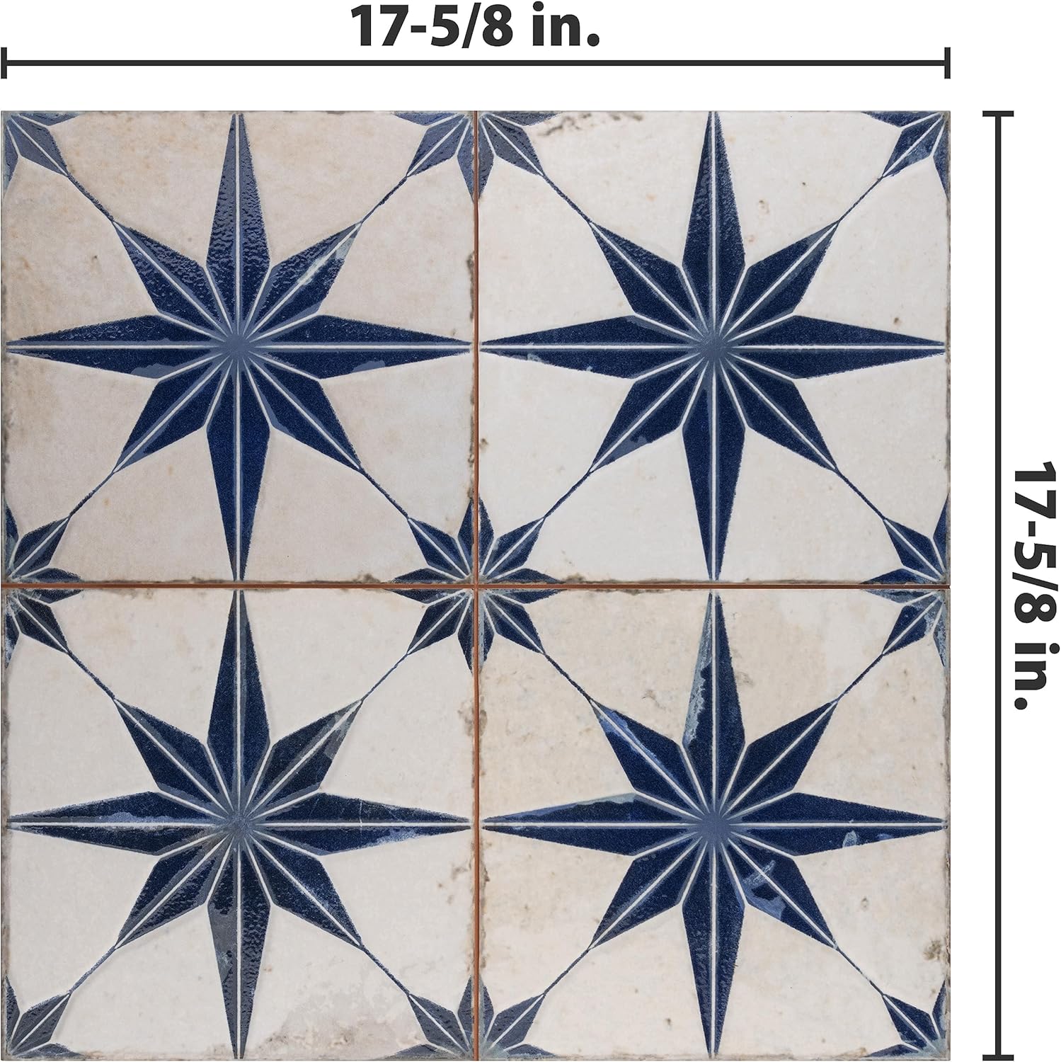SomerTile FPESTRLB キングス スター リュクス ブルー x 17-5/8インチ